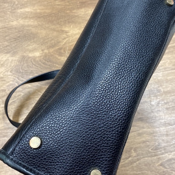 Sam Edelman Terri flap black leather snakeskin detail hand bag/purse - Picture 11 of 16